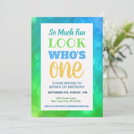 1er anniversaire Invitation Libellé (Debout devant)