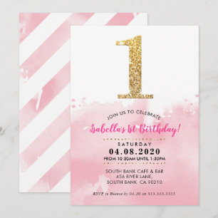1ER ANNIVERSAIRE INVITATION or moderne parties sci