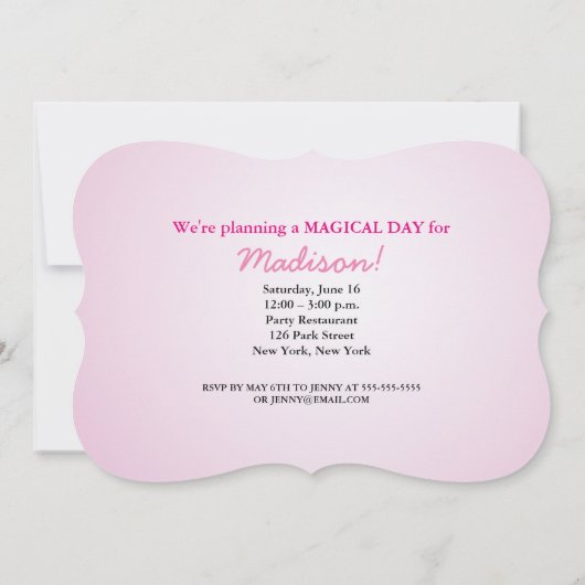 1er anniversaire Invitation Pink Princess (Dos)