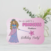 1er anniversaire Invitation Pink Princess (Debout devant)