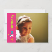 1er anniversaire Invitation pour les filles (Dos)