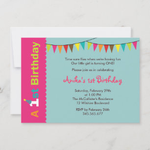 1er anniversaire Invitation pour les filles