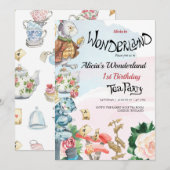 1er anniversaire Invitation | Tea Party (Devant / Derrière)