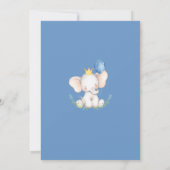 1er anniversaire Invitations | Baby Elephant Boy (Dos)