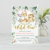 1er anniversaire Invitations | Bébés de la Jungle  (Debout devant)