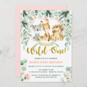 1er anniversaire Invitations | Bébés de la Jungle  (Devant / Derrière)