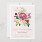 1er anniversaire Invitations | Bouquet safran (Devant)