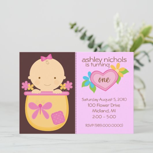 1er anniversaire Invitations de fête (pour une fil (Debout devant)