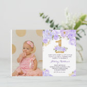 1ER anniversaire lavande PREMIER Floral Invitation (Debout devant)