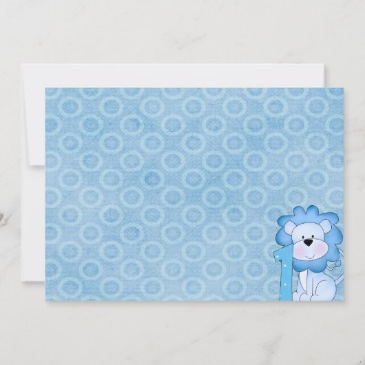1er anniversaire Lion Party Invitation (Dos)