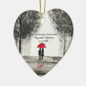 1er Anniversaire Mariage Amour Couple ornement (Gauche)