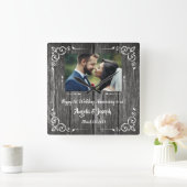 1er anniversaire Mariage Horloge en bois ornementa (Maison)