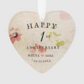 1er Anniversaire Mariage Papier Pressé À La Main (devant)