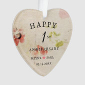 1er Anniversaire Mariage Papier Pressé À La Main (devant)