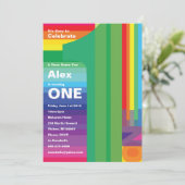 1er anniversaire Mod Rainbow Invitations (Debout devant)