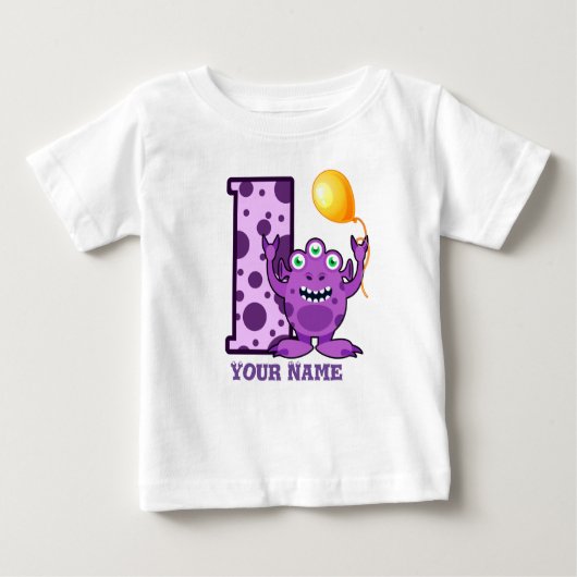1er Anniversaire Monster Custom Baby T-shirt (Devant)