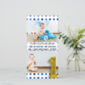 1er anniversaire personnalisé Carte de remerciemen (Debout devant)