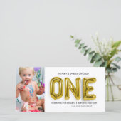 1er anniversaire personnalisé Carte de remerciemen (Debout devant)