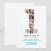 1er anniversaire personnalisé Invitation photo Col (Devant / Derrière)