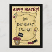 1er anniversaire Pirate Invitations (Devant)