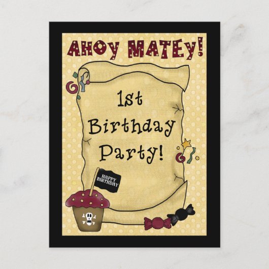 1er anniversaire Pirate Invitations (Devant)