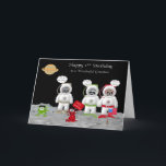 1er Anniversaire Pour Les Cartes De Voeux Grandson<br><div class="desc">Souhaitez à votre petit-fils un Joyeux 1er anniversaire avec une carte mettant en vedette trois adorables astronautes du raton laveur qui viennent de débarquer sur la lune. Quelques éléments de La galerie de Jackie/Scrappin Doodles/J. Retirer les graphiques</div>
