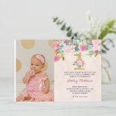 1ER anniversaire PREMIER BELLE Invitation Florale, (Debout devant)