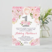 1ER anniversaire PREMIER BELLE Invitation Florale, (Debout devant)