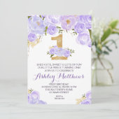 1ER anniversaire PREMIÈRE BELLE Invitation Florale (Debout devant)