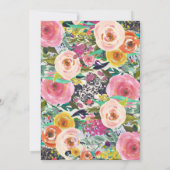 1ER anniversaire PREMIÈRE BELLE Invitation Florale (Dos)