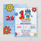 1er anniversaire Robot Invitation (Devant / Derrière)