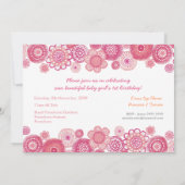 1er anniversaire Soft Pink Party Invitation Carte  (Dos)
