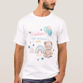 1er anniversaire T-shirts avec un mignon ours en p (Devant)