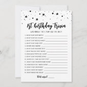 1er anniversaire Trivia éditable jeu Carte (Devant)