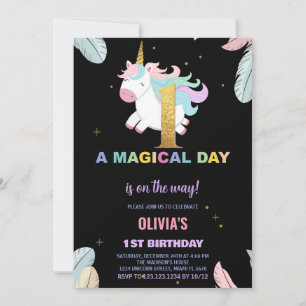 1er anniversaire Unicorn Anniversaire Invitations