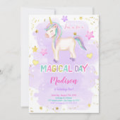 1er anniversaire Unicorn Invitation (Devant)