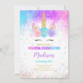 1er anniversaire Unicorn Party Invitation (Devant)