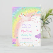 1er anniversaire Unicorn Party Invitation (Debout devant)
