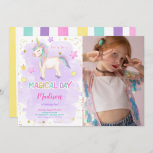 1er anniversaire Unicorn Photo Invitation