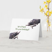 1er avril carte d'anniversaire par le caméléon (Fleur jaune)