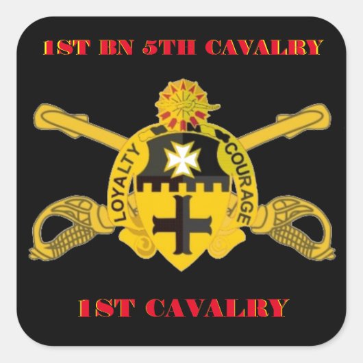 1ER BATAILLE 5E CAVALRY 1ER CAVALRY STICKERS (Devant)