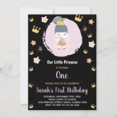 1er Black Our Little Princess Invitations d'annive (Devant)
