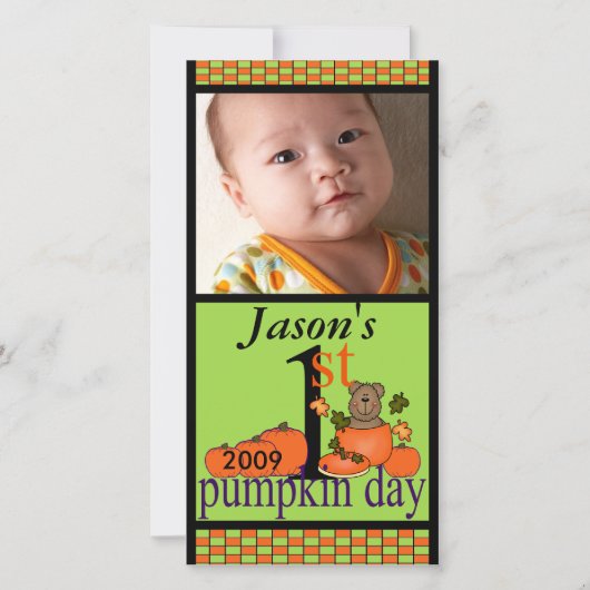 1er Carte photo Citrouille d'Halloween (Devant)