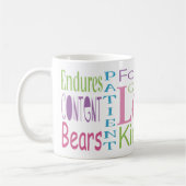 1er Corinthiens 13 Love Words Mug (Gauche)