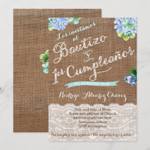 1er cumple y Bautizo, invitaciones niño Kaart