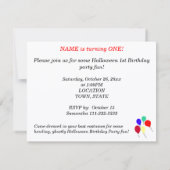 1er Halloween Anniversaire Fête Invitations TOUT Â (Dos)