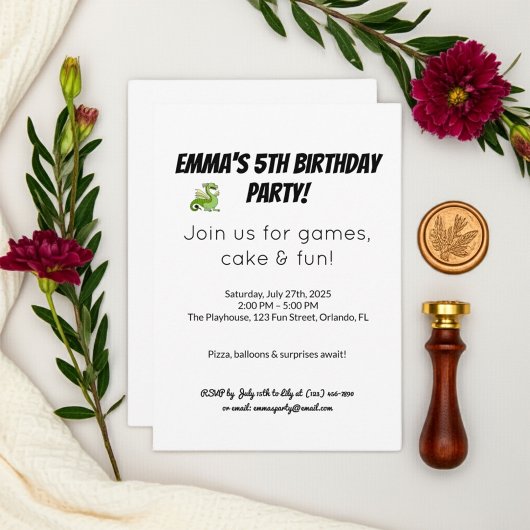 1er Invitation anniversaire | Carte de fête