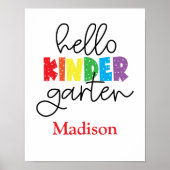 1er Jour de la maternelle Signe Poster Mur Art (Devant)