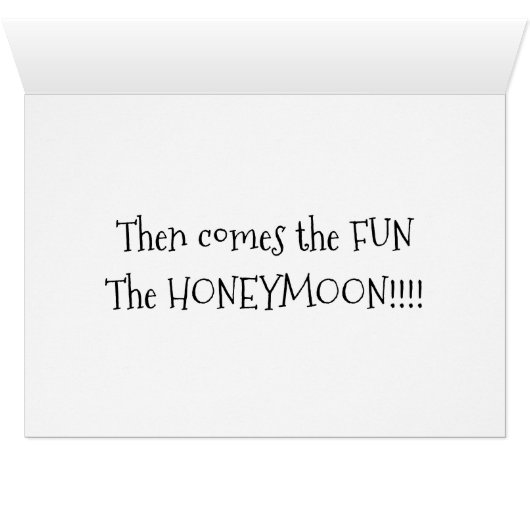 1ER MARIAGE ALORS LE FUN HONEYMOON (Intérieur Horizontal (Bas))