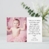 1er Merci d'anniversaire de la petite fille rose (Debout devant)